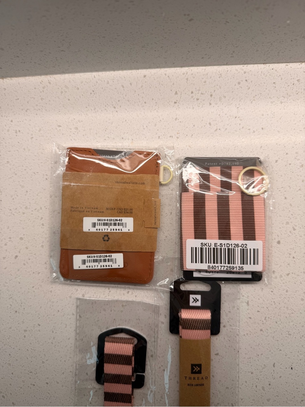 THREAD Pink and Black Striped Lanyard & Wallet Set - Picture 7 of 7